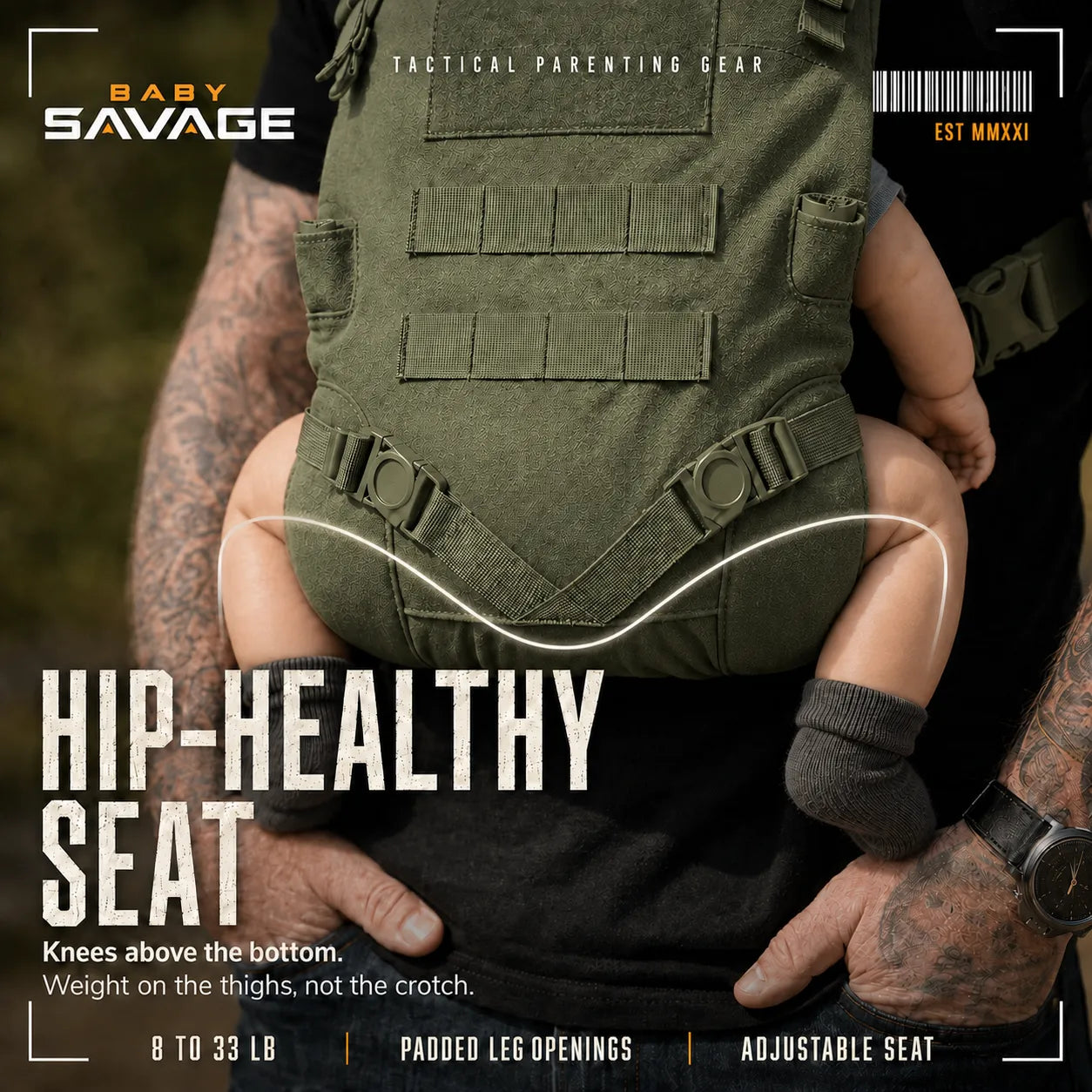 Hip-healthy seat in Ranger Green