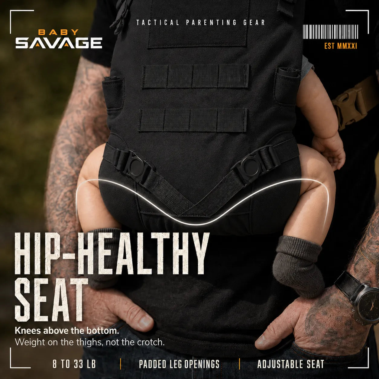 Hip-healthy seat in Black