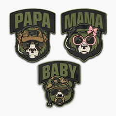 Baby Savage Dad, Mom and Baby patch set